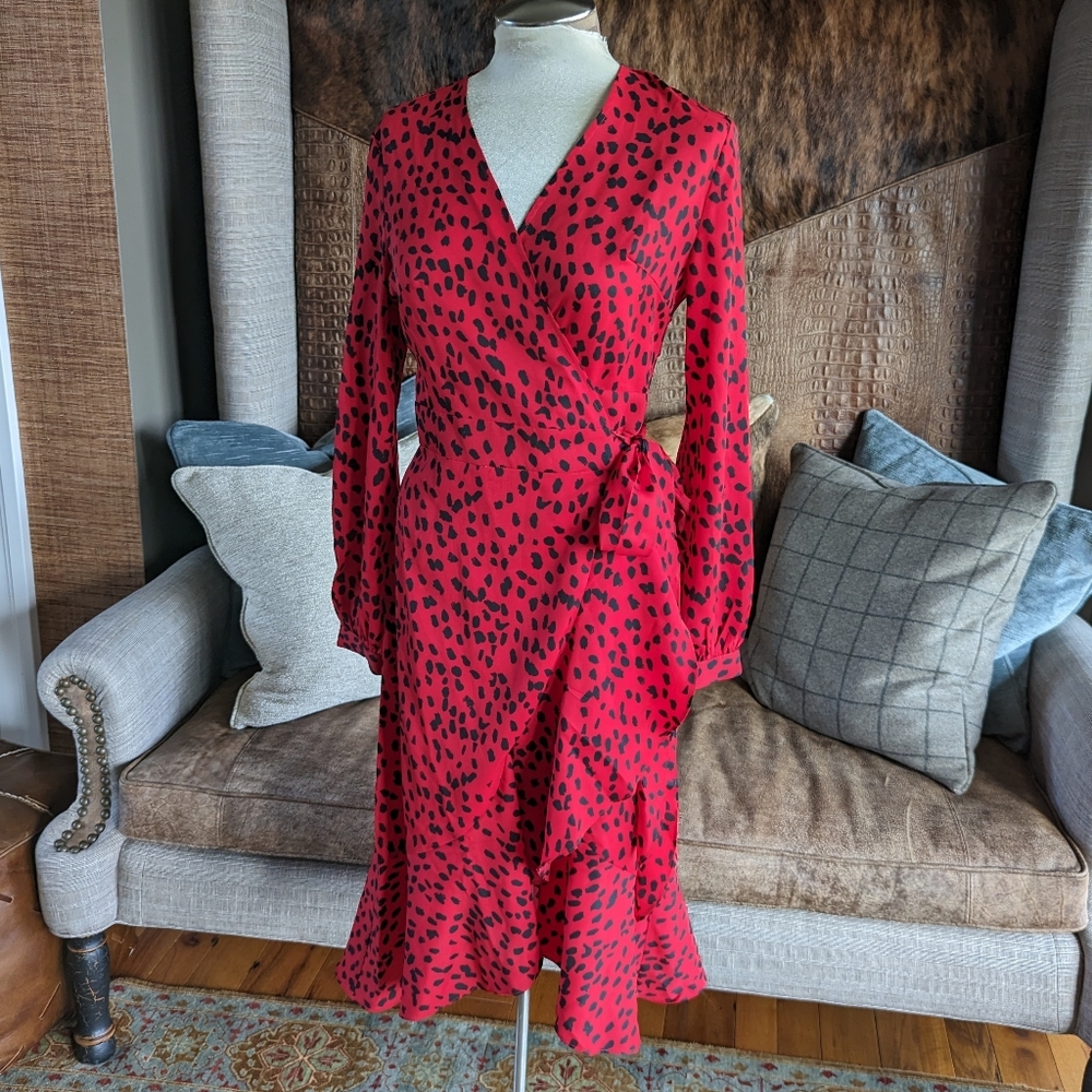 O.P.T. agatha spotted wrap dress M - Picture 4 of 10
